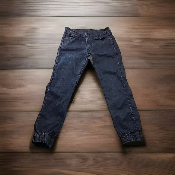 Levi's 513 Womens Jeans Dark Blue Wash 32x32 Denim Blue Stretch Elastic Ankles - Picture 1 of 8